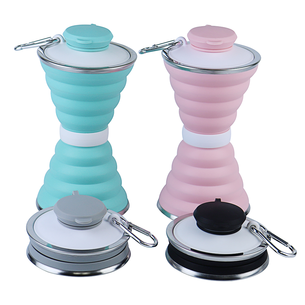 W02 500ml Silicone Folding Water Bottle