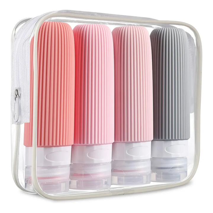 LXPTZ-A06 3oz Leak Proof Portable Silicone Travel Bottle Set for Lotion Shampoo